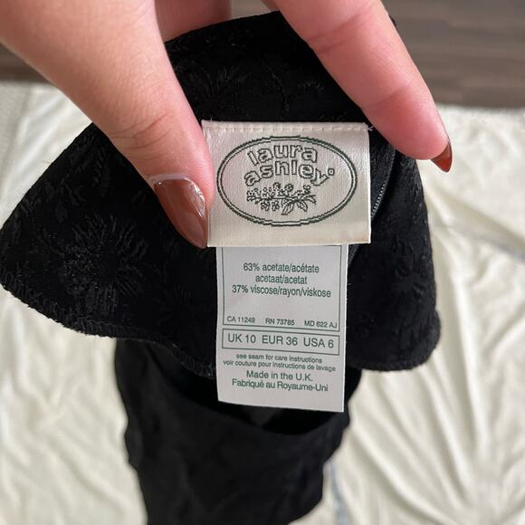 Vtg Y2K 2000s Black Floral Gothic Maxi Dress Wmns 6 Whimsygoth Fairy Grunge - Picture 7 of 8